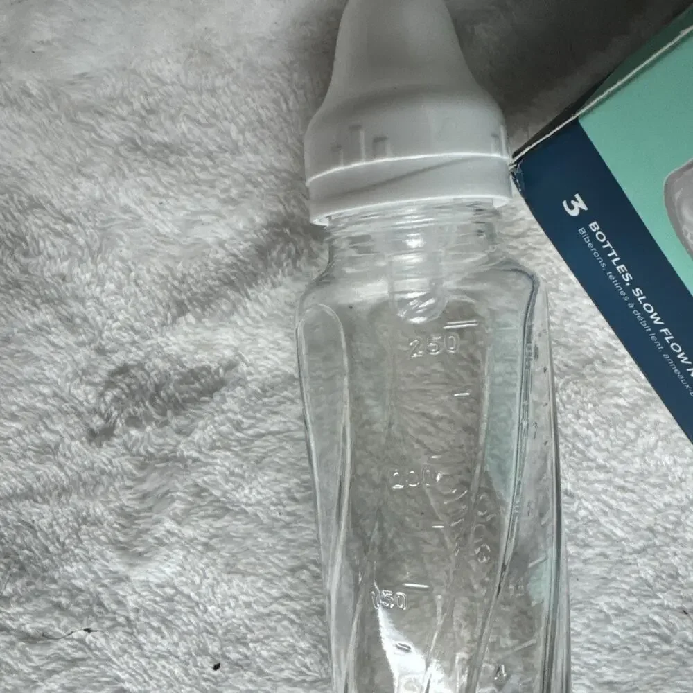 Evenflo Classic Glass Standard Neck 3 Pack 8oz Baby Bottles Slow Flow Nipple Cap - Picture 8 of 9